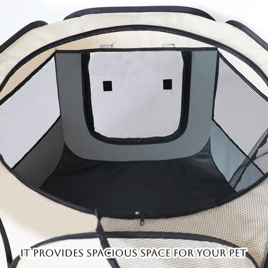 Переносний загін для собак, складаний вольєр для тварин, клітка для котів, вольєр для вагітних котів, зона для собак, розмножувальна клітка для собак, переносна клітка з сумкою (L, сірий)