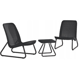 Комплект садових меблів Keter Rio Patio Set для 2 осіб: крісла та столик, антрацит