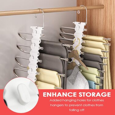 Фальшбагети для штанів 2 шт. з нержавіючої сталі, складні, з антиковзким покриттям. Підходять для штанів, одягу, рушників, шарфів, джинсів