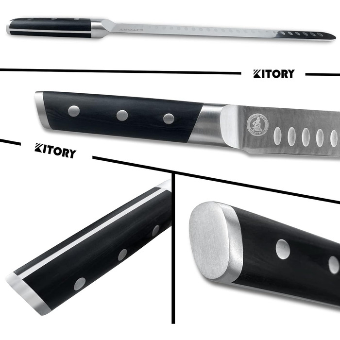 Kitory Hackmesser 18 см, кухонний ніж-сікач з нержавіючої сталі, з ручкою Pakkawood (Mtd01de)