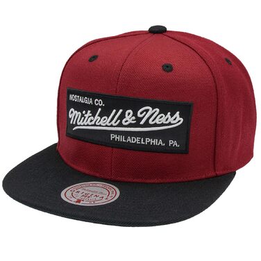 Кепка Mitchell & Ness 2 Tone Box Logo Burgundy-Black, бейсболка кепка snapback