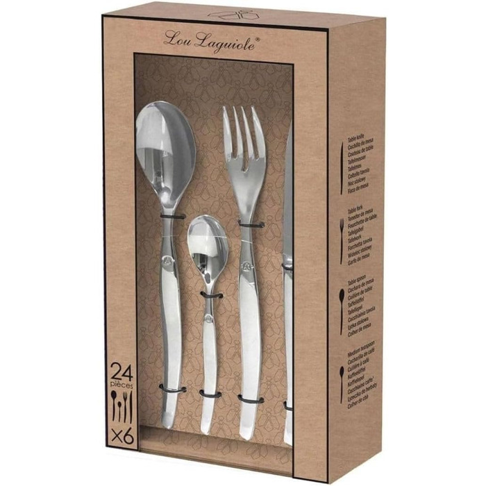 Lou Laguiole - Jet - 24-Piece Stainless Steel Cutlery Set