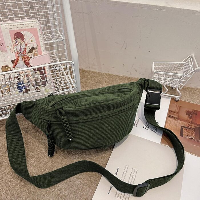 Чоловіча/Жіноча поясна сумка Cordura, унісекс, зелена, з регульованим ремінцем