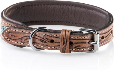 Стильний шкіряний нашийник для собак Джек Рассел, ручної роботи, з м'якою підкладкою, XL (46-58 см)