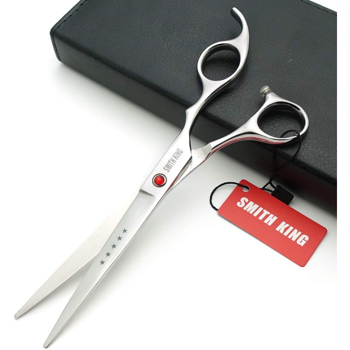 Набір ножиць для грумінгу собак 7 дюймів: прямі та витончені ножиці, 4 шт. (сріблясті)