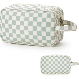 Чоловічий туалетний набір Narwey: водонепроникна косметичка для подорожей з багатьма відділеннями (чорний/рожевий у шаховому візерунку)