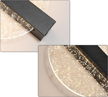 Стіна LED-бра AjieQaQ чорне, сучасне, внутрішнє, 12Вт, 1500Лм