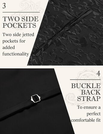 Чоловічий жилет Coofandy Paisley Steampunk готичний, приталений, з V-поглибленням (Чорний, XL)