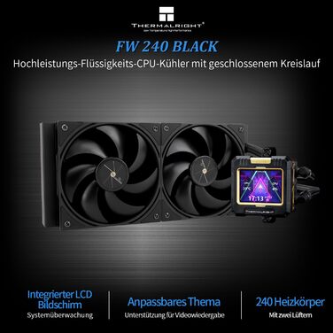 Thermalright Frozen Warframe 240 – рідинна система водяного охолодження CPU з ARGB підсвічуванням та LCD-дисплеєм (240 мм)