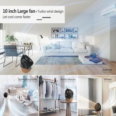 Вентилятор 4UMOR Turbo: тихий, 21W, 12 швидкостей, 3D циркуляція повітря, таймер 8H, для спальні/офісу, 30 м²