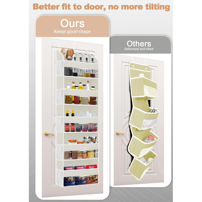 Органайзер на двері 5-поверховий складний бежевий (2 шт) для ванної, дитячої, кемпінгу