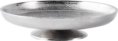 Decorative Bowl Serving Plate Aluminum Silver Decor Decoration Luxury - Modern Metal Decorative Bowl - Table Decoration Wedding - Christmas Decoration for Living Room, Dining Room or Kitchen - XL 29.5 cm