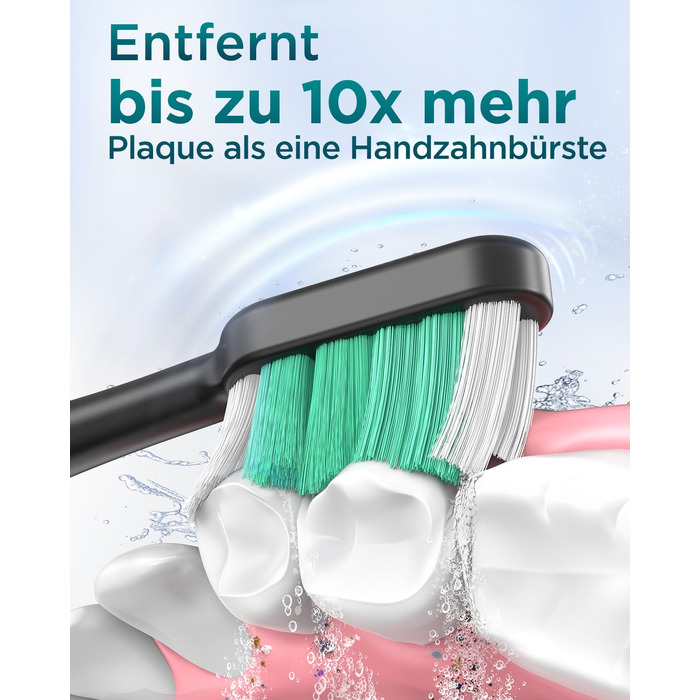 Електрична зубна щітка звукового типу для дорослих та дітей з 8 насадок та 5 режимами. 90 днів роботи від акумулятора, таймер 2 хвилини, чохол для подорожей