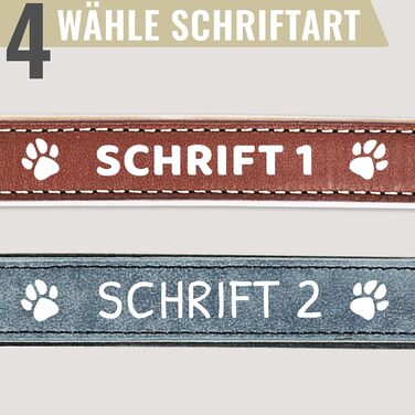 Набір повідка та нашийника ne&no® (веганська шкіра) для собак. Міцний поводок з карабіном, регульований нашийник. Розмір S, коричневий/бежевий, персоналізований.