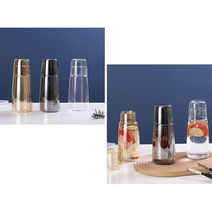 Glass Nightstand Carafe Set with Beaker, Pitcher, and Cup