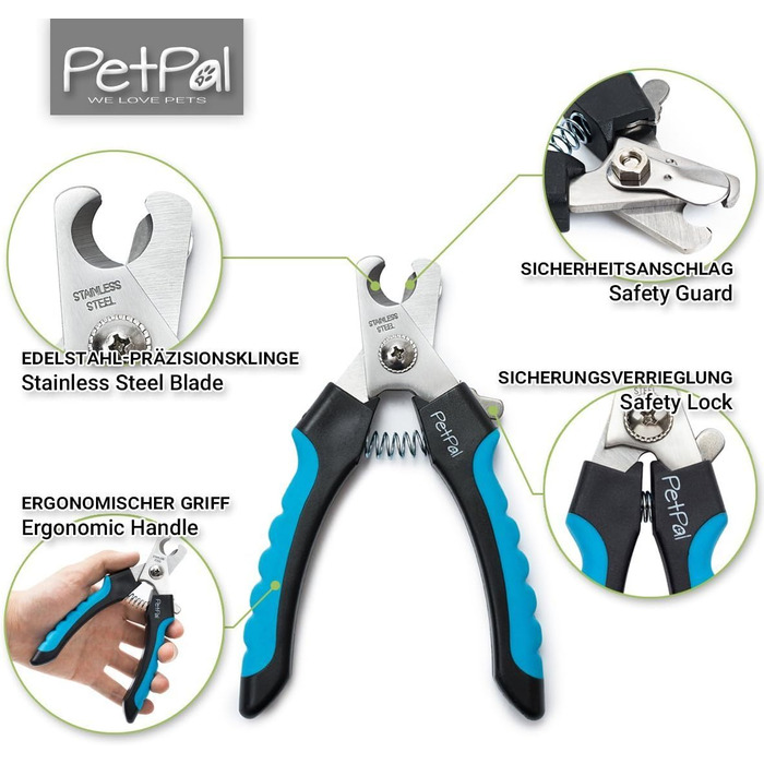 Професійна кусачка для собак та котів - кусачки для догляду за кігтями, безпечні та зручні для дому, з захисним бар'єром. Модель L