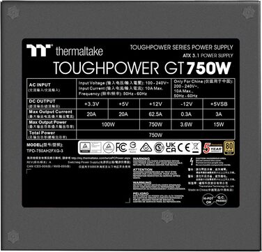 Блок живлення Thermaltake Toughpower GT 750W, чорний