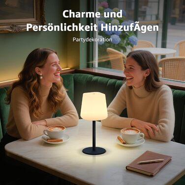 MALUX LED Акумуляторна Настільна Лампа: Бездротова, З Димером, 8 Кольорів, IP44 Водонепроникна, для Будинку, Саду, Готелю, Балкону