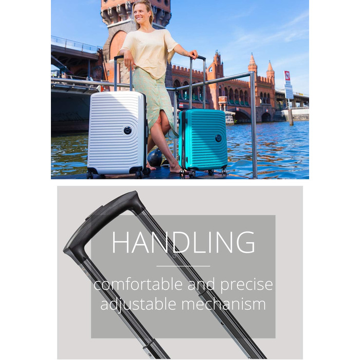 Чемодан Hartschalenkoffer Mitte - великий, TSA, 4 колеса, 77 см, 130 л, м'ятний колір