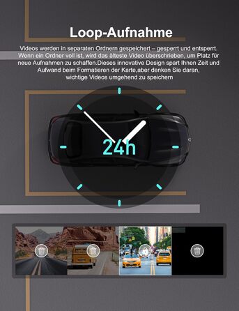 iZEEKER 2.5K Dashcam: Автомобільна відеореєстратор з двома камерами, 1440P, 170° кут огляду, G-сенсор, нічне бачення, паркувальний режим, WDR