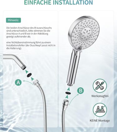 Душова лійка SR SUN RISE з фільтром, набір для душу з шлангом та фільтрами, ручна душова лійка з 9 функціями, 4 фільтри, високий тиск для жорсткої води, видаляє залишковий хлор, важкі метали, бактерії, 4-картриджний комбінований фільтр Gold