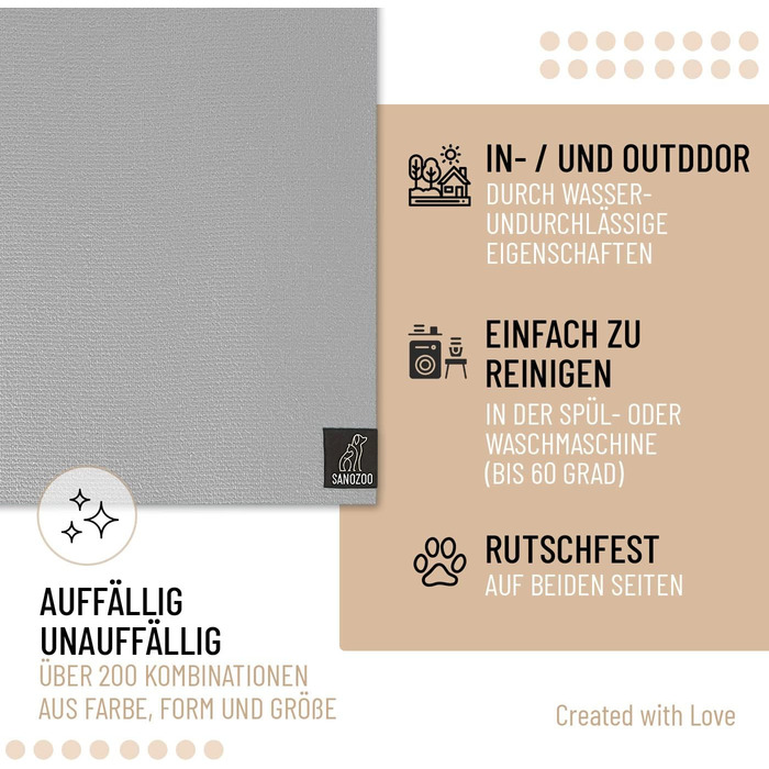 Підставка для миски SanoZoo для котів - екологічна, Made in Germany, 60x90 см, сіра