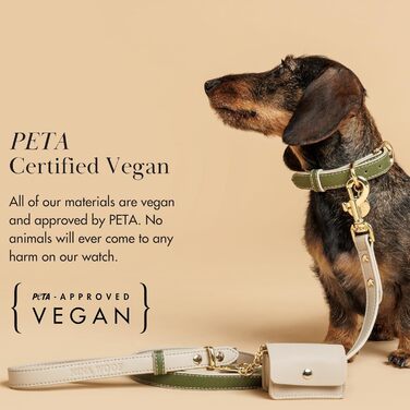 Нашийник для собак Nina Woof Milan з веганської шкіри, м'який, регульований, з крокодиловим тисненням, розмір M (38–48 см), Оливковий, XS (23–30 см)