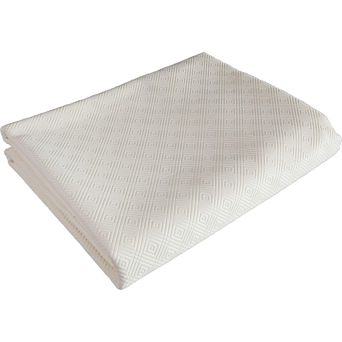 Venilia Table Placemat Bulgomme Rectangular, Tablecloth, Non-Slip, Shock-Absorbing, Easy to Clean, Liquid-Proof, PVC-Polyester, White, 135 x 180 cm