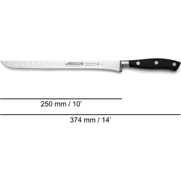 Набір ножів Arcos Riviera Santoku (3 шт.) - 180 мм, сталь Nitrum, рукоятка POM, чорний