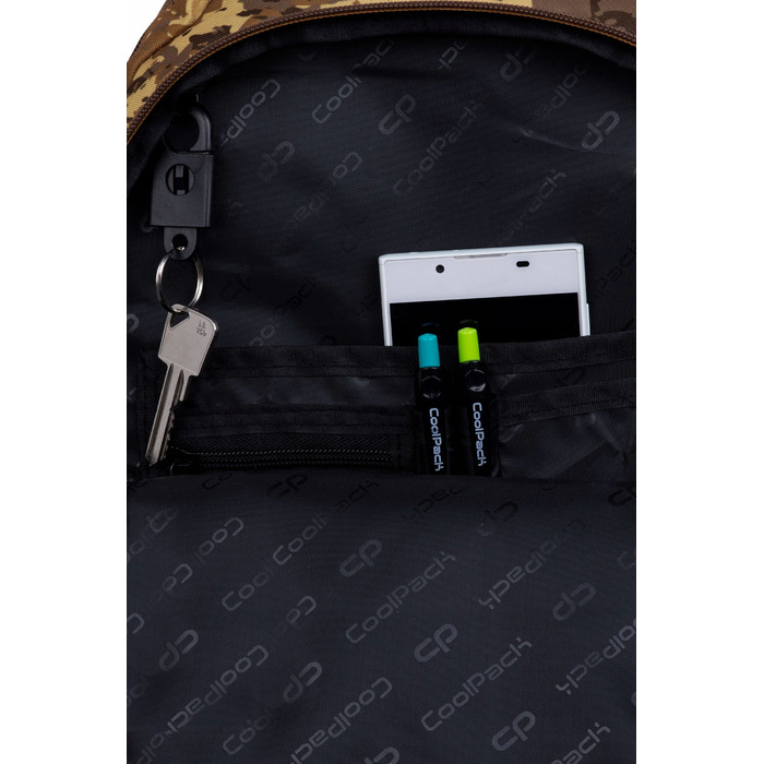 Багатовідсінковий шкільний рюкзак CoolPack, відтінки коричневого та бежевого, 26 л