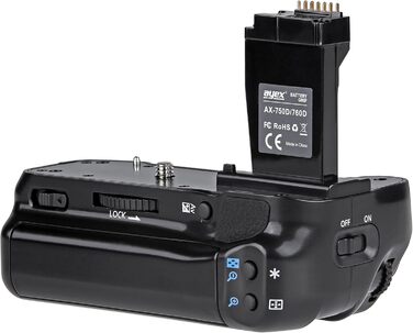 Акумуляторний хватка (Battery Grip) для Canon EOS 760D 750D IX8 T6S T6I сумісний з BG-E18, чорний