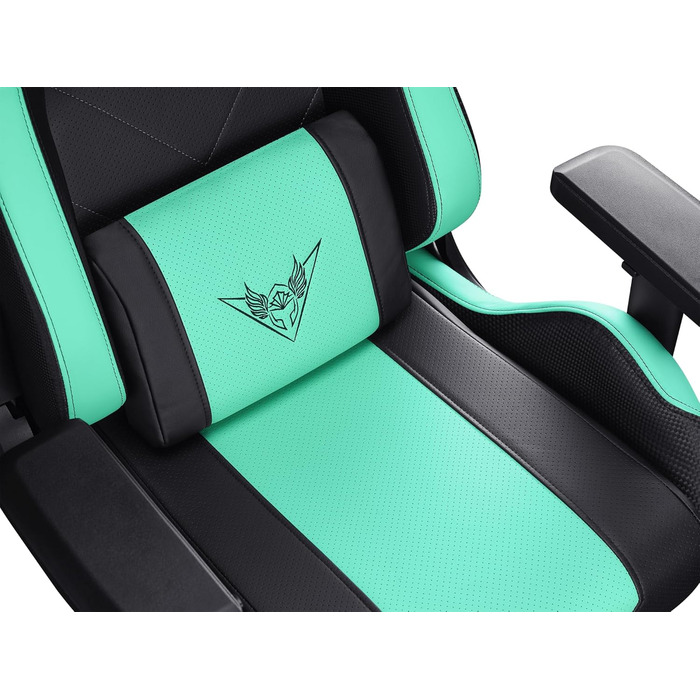 Крісло ігрове VALK Gaia з підлокітниками 4D, регульоване на 160º, газовий амортизатор класу 4, штучна шкіра, Aqua Menthe