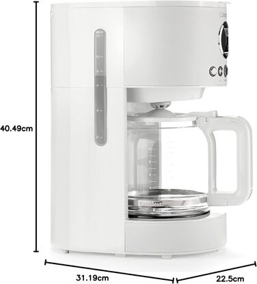Кавомашина фільтрувальна Cuisinart 1.8л, 12 чашок, з програмуванням, підтримка тепла | Білий камінь