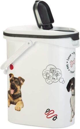 Контейнер для корму для собак Curver Love Pets 10 л – Герметичний, білий, для сухого корму (до 4 кг)