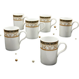 Creatable 15087, Majestic Series black, Coffee Cup Set 6-piece, Porcelain, Multicolor, 24x29x14 cm
