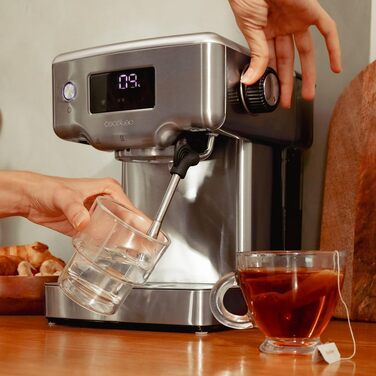 Кавоварка Cecotec Power Espresso 20 Barista Compact, 1465 Вт, 20 бар, термоблок, з парогенератором, 2 чашки, знімний резервуар 1,8 л, підігрів чашок