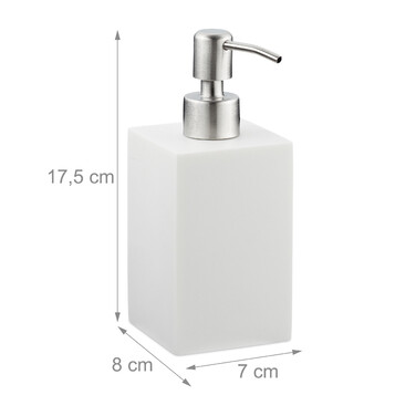 Relaxdays Stainless Steel Soap Dispenser with Pump, Square