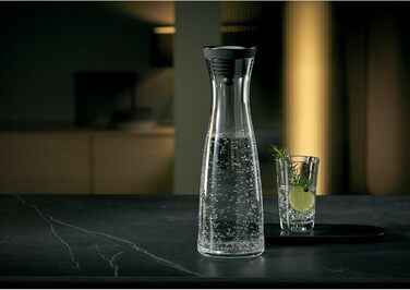 WMF Basic Water Carafe 1.5 Liter, Glass Carafe with Lid, Silicone Lid, CloseUp Closure