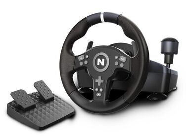 NITHO Drive Pro V200 - Руль для гонок з педалями та перемикачем передач, для PC, PS4, Xbox, 270° з вібрацією, сумісний з симуляторами