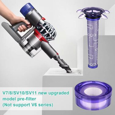 Замінник пилозбірника для пилососа Dyson V7 (SV11)/V8 (SV10) з попереднім фільтром, фільтром та щіткою для чищення, аксесуар для пилососа Dyson, запчастини для пилососа