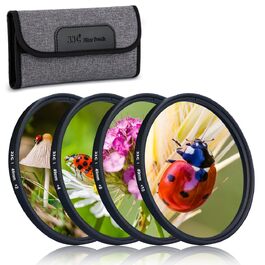 Набір макролінз-фільтрів JJC 52 мм (4 шт: +2, +4, +8, +10) для Canon, Nikon, Sony, Olympus, Fuji DSLR камер, для макрофотографії з чохлом