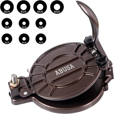 Пресс для тортилій, регульований, 20.3 см, бронзовий, для роті, доса, тамале, піци, пирогів, котлет, 8 дюймів