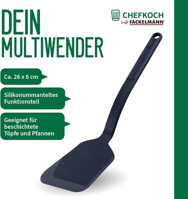 Лопатка кулінарна Fackelmann Chefkoch Premium для панірування, 26.5 см, алюміній, чорна
