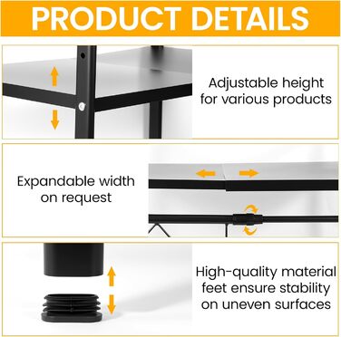 Регульована підставка для мікрохвильовки 2-ярусна, розширювана полиця для кухні з вуглецевої сталі з 8 гачками, органайзер для кухонних аксесуарів, стійка для мікрохвильовки та полиця для зберігання, кухонна полиця для випічки