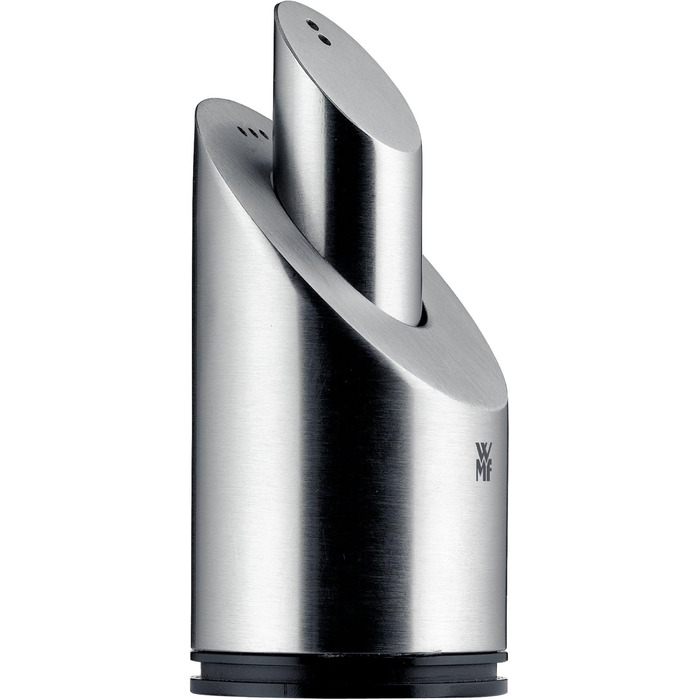 WMF Two-in-One Salt/Pepper Shaker Set, 2-piece, Salt Shaker, Pepper Shaker, Cromargan Stainless Steel, Brushed, Dishwasher Safe & Bel Gusto Salt and Pepper Shaker Set, 2-piece