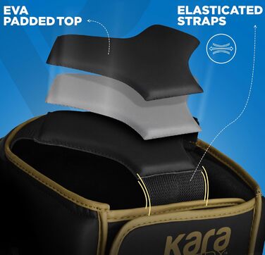 Maya Hide Boxing Headgear - Premium Leather Headguard for Kickboxing, MMA, Muay Thai, Karate, Taekwondo & Krav Maga Training - Golden Standard