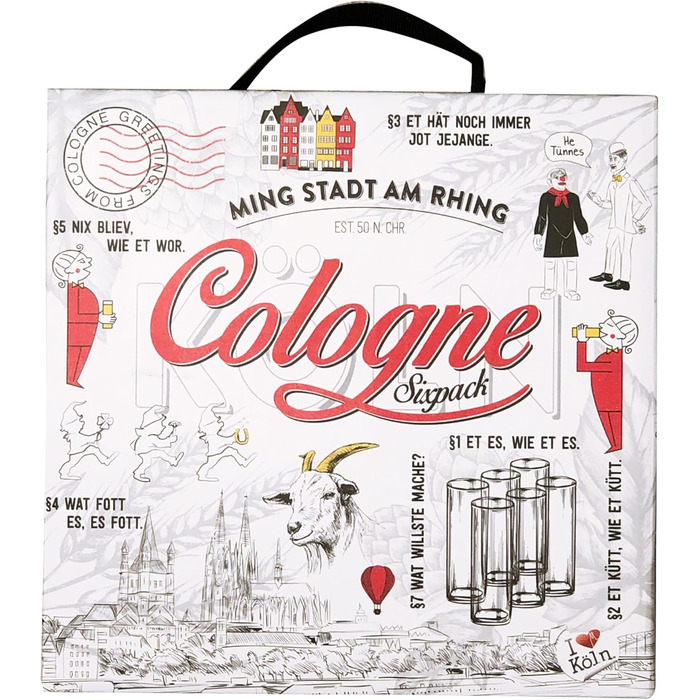 3forCologne Kölsch glasses, 6-pack, assorted colors, 0.2ml, Cologne sticks with Basic Law, beer glasses, drinking glasses with print. (MADE IN GERMANY), Size: MIX4