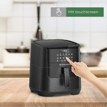 Фритюрниця CoolHome AF23 XXL Deluxe, 6,5 л, з керамічним покриттям, чорна