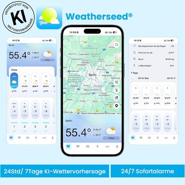 Метеостанція Sainlogic SA9 Plus 14-в-1: Wi-Fi, датчик внутрішньої/зовнішньої температури, Weatherseed® AI, дощомір, УФ-сенсор, попередження, експорт даних (чорна)