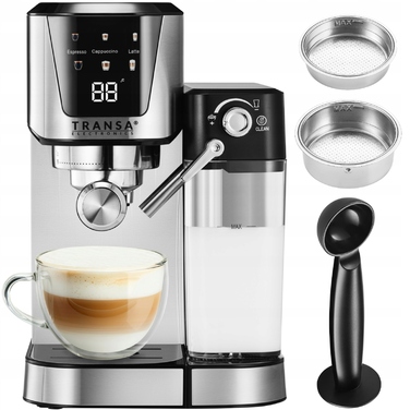 Рістковий кавомашина Transa Electronics 1350 Вт, 20 бар, срібляста